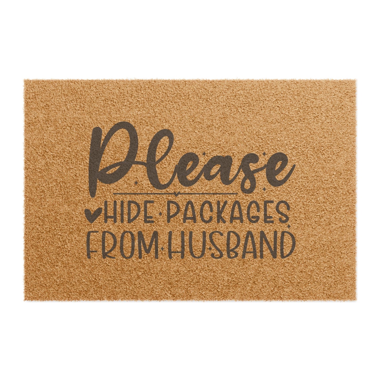 Doormat — "Please Hide Packages From Husband" Funny Welcome Mat