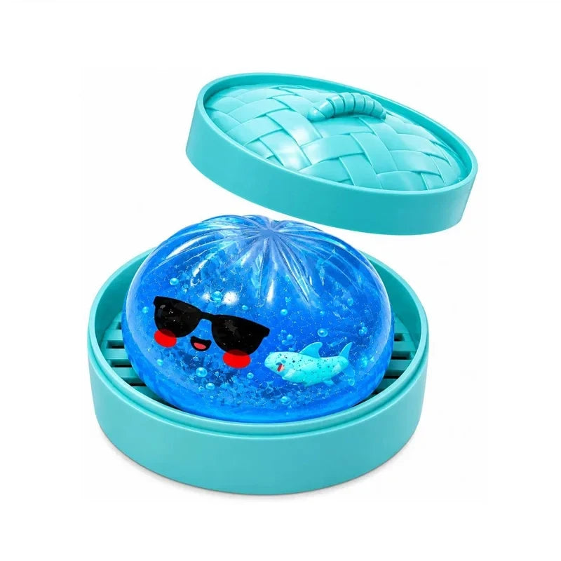 2026 New Dumpling Squishies, Glitter Dumpling, Glitter Dumplings Squishy with Box, Dumplings Sensory Squeeze Toy for Stress Relief Stretchy Desk Toys （8.5cm）