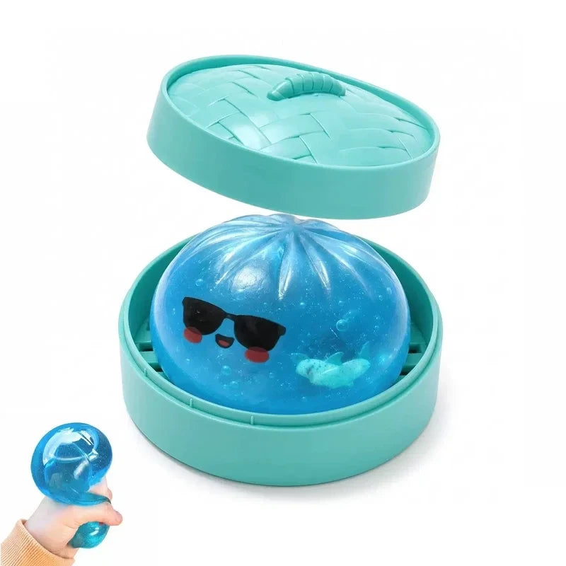 2026 New Dumpling Squishies, Glitter Dumpling, Glitter Dumplings Squishy with Box, Dumplings Sensory Squeeze Toy for Stress Relief Stretchy Desk Toys （8.5cm）