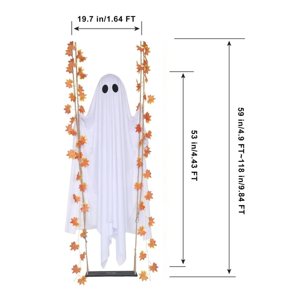 Hanging Light Up Halloween Ghost Swing