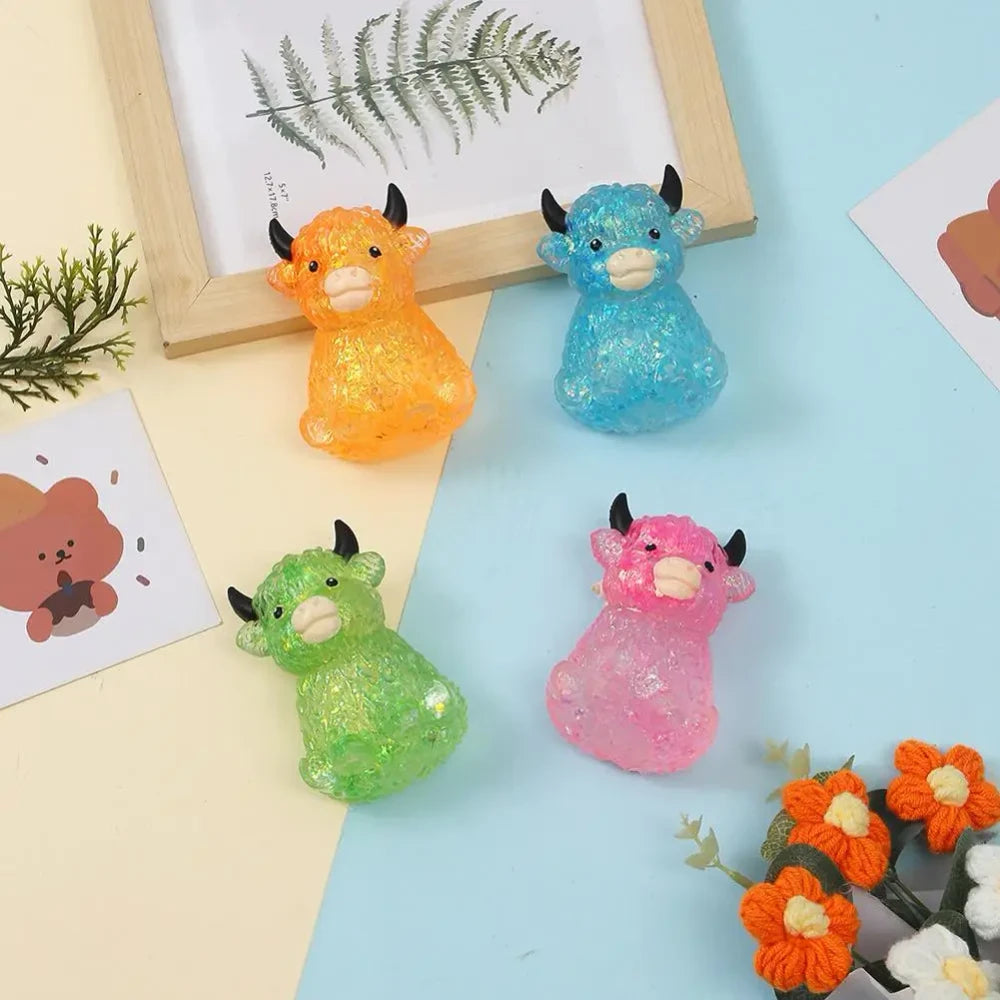 Glitter Highland Cow Fidget Toy