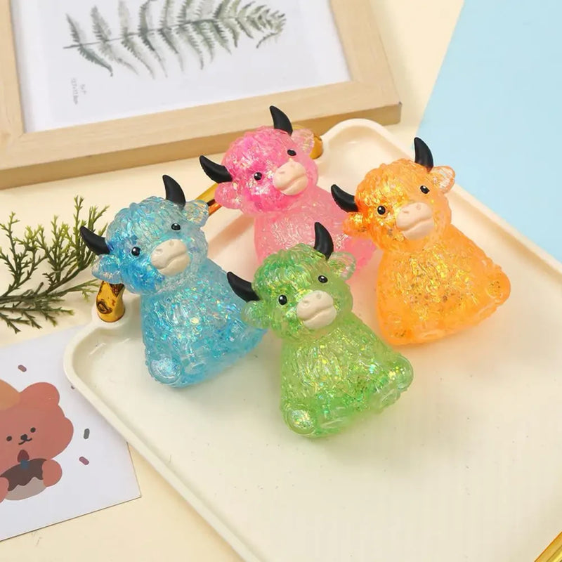 Glitter Highland Cow Fidget Toy