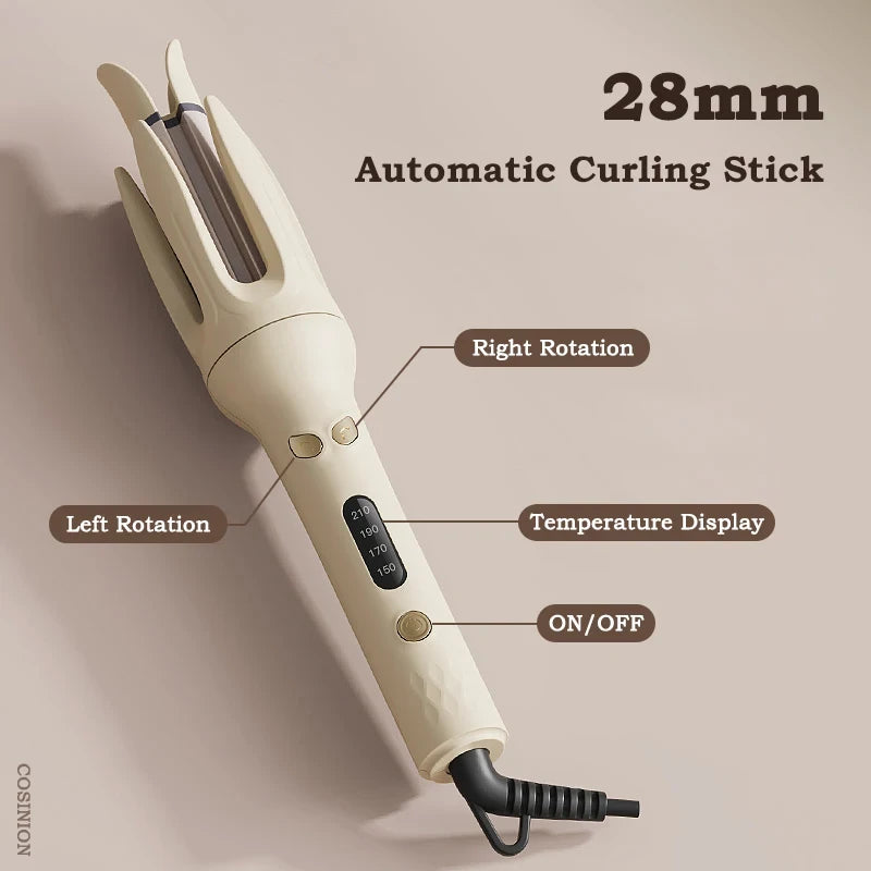 Automatic Curling Iron - Auto Rotating Hair Curler, Multi Sizes (0.75/1/1.25in), 3-Level Temps, 2-Way Rotation, Universal Voltage, GlossPro Ceramic Coating, Less Damage, Curls Curlers &amp; Straighteners Tool