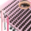 DIY Enchantress Cluster Lashes Kit - Lightweight Cosmetic False Eyelash Clusters, Soft Fluffy Extensions, Glue Remover, Tweezer, Beginner-Friendly for Adults' At-Home Lash Upgrade Eye Makeup