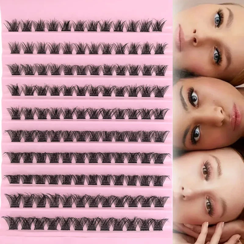 DIY Enchantress Cluster Lashes Kit - Lightweight Cosmetic False Eyelash Clusters, Soft Fluffy Extensions, Glue Remover, Tweezer, Beginner-Friendly for Adults' At-Home Lash Upgrade Eye Makeup
