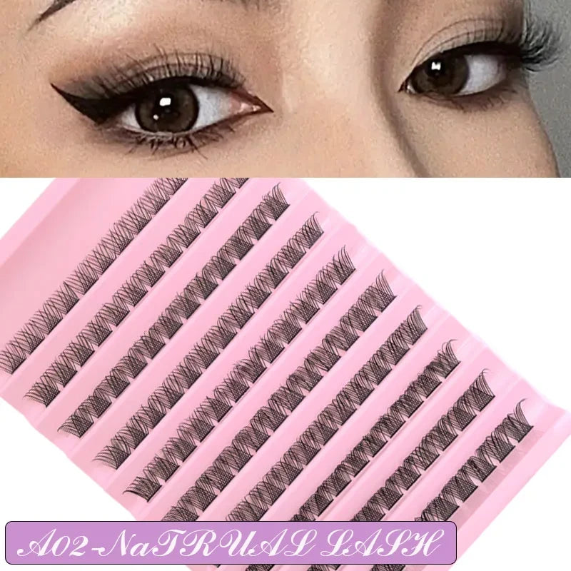 DIY Enchantress Cluster Lashes Kit - Lightweight Cosmetic False Eyelash Clusters, Soft Fluffy Extensions, Glue Remover, Tweezer, Beginner-Friendly for Adults' At-Home Lash Upgrade Eye Makeup