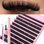 DIY Enchantress Cluster Lashes Kit - Lightweight Cosmetic False Eyelash Clusters, Soft Fluffy Extensions, Glue Remover, Tweezer, Beginner-Friendly for Adults' At-Home Lash Upgrade Eye Makeup