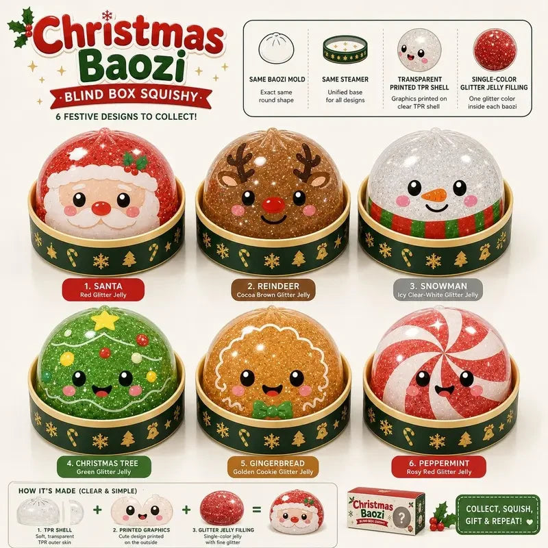 Glitter Jelly Squishy Toy Set