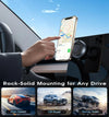 Fold-Flat Magnetic Car Phone Holder - Compact Metal Secure Smartphone Holder, 20N52 Magnetic Grip, Vertical Round Mount, Vacuum Suction Cup, Heat-Resistant Nano-Adhesive Base, MagSafe Snap on Vehicle Accessory for Car Interior, Secure Holder