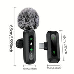 Wireless Lavalier Microphone for iPhone/iPad/Android Smartphones, Plug-and-Play Portable USB-C Lapel Mic for Audio/Video Recording, Mini Wireless Microphone for Live Streams, Interviews,Teaching, Vlog, YouTube,Tiktok, 2-Pack Sets, Smartphone