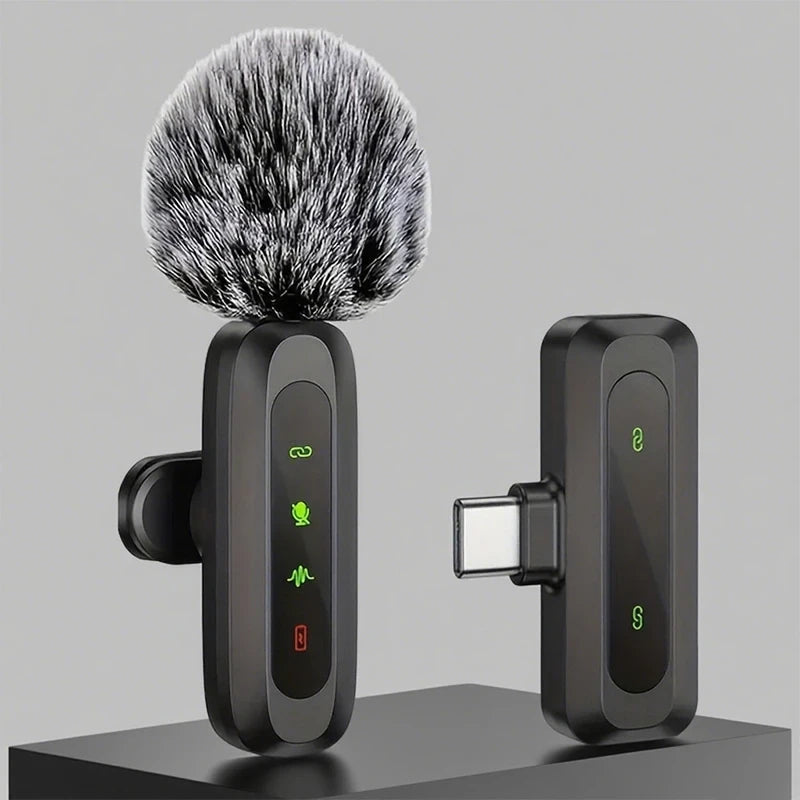 Wireless Lavalier Microphone for iPhone/iPad/Android Smartphones, Plug-and-Play Portable USB-C Lapel Mic for Audio/Video Recording, Mini Wireless Microphone for Live Streams, Interviews,Teaching, Vlog, YouTube,Tiktok, 2-Pack Sets, Smartphone