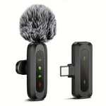 Wireless Lavalier Microphone for iPhone/iPad/Android Smartphones, Plug-and-Play Portable USB-C Lapel Mic for Audio/Video Recording, Mini Wireless Microphone for Live Streams, Interviews,Teaching, Vlog, YouTube,Tiktok, 2-Pack Sets, Smartphone