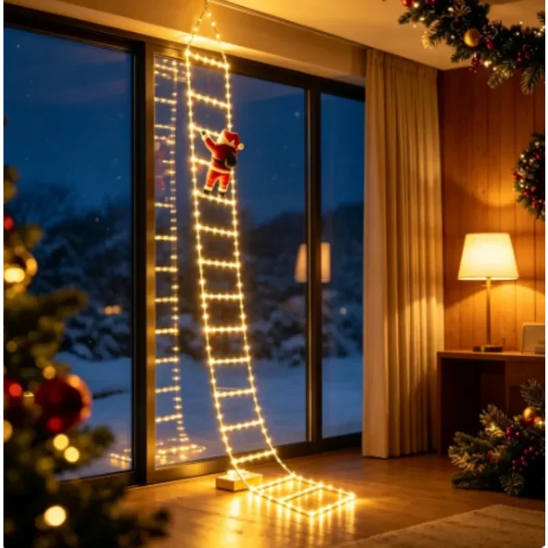 Santa Claus Ladder LED String Lights
