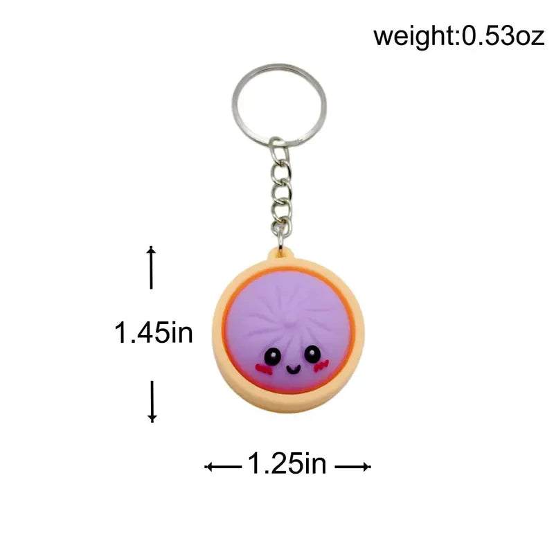 Dumpling Squishy Fidget Keychain