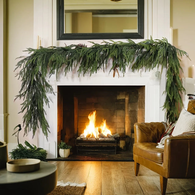 Artificial Norfolk Pine Holiday Garland