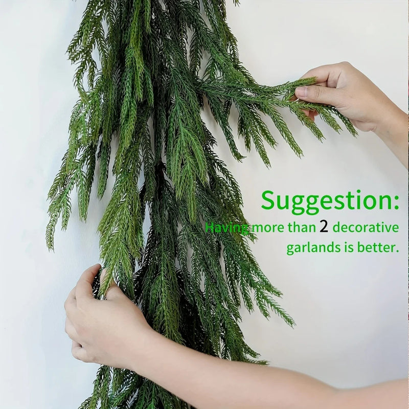 Artificial Norfolk Pine Holiday Garland