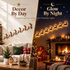 Wooden Glowing Santa Reindeer Wall Sticker