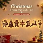 Wooden Glowing Santa Reindeer Wall Sticker