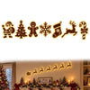 Wooden Glowing Santa Reindeer Wall Sticker