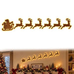 Wooden Glowing Santa Reindeer Wall Sticker