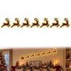 Wooden Glowing Santa Reindeer Wall Sticker