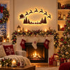 Wooden Glowing Santa Reindeer Wall Sticker