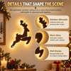 Wooden Glowing Santa Reindeer Wall Sticker