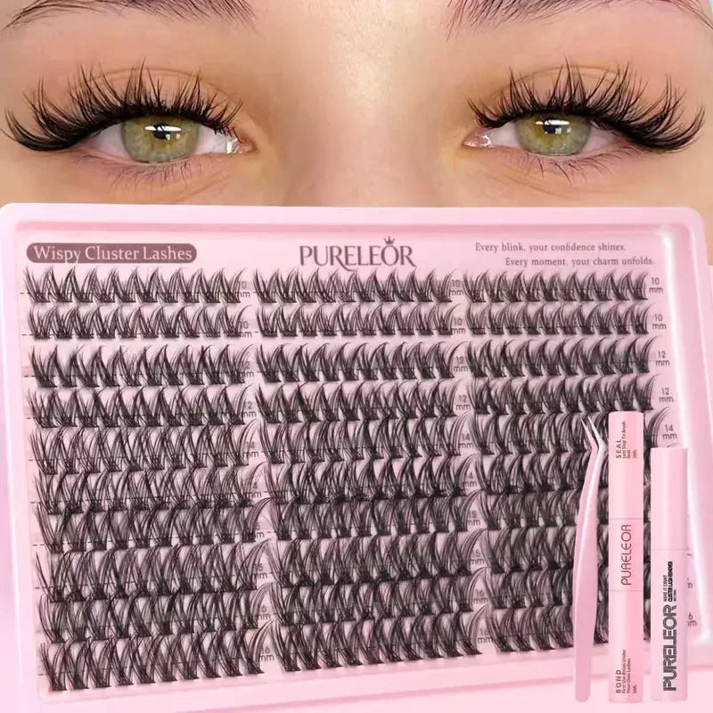 Natural Wispy Lash Cluster Kit