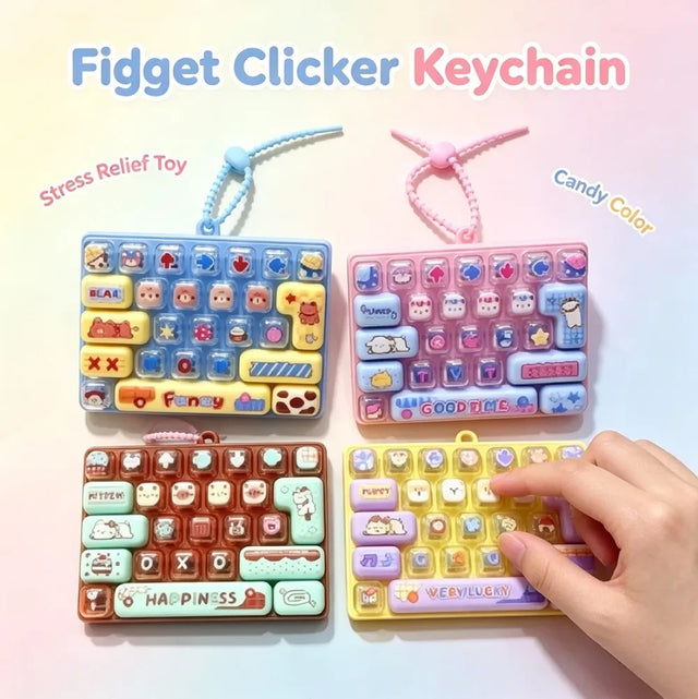 Cartoon Fidget Keyboard Keychain