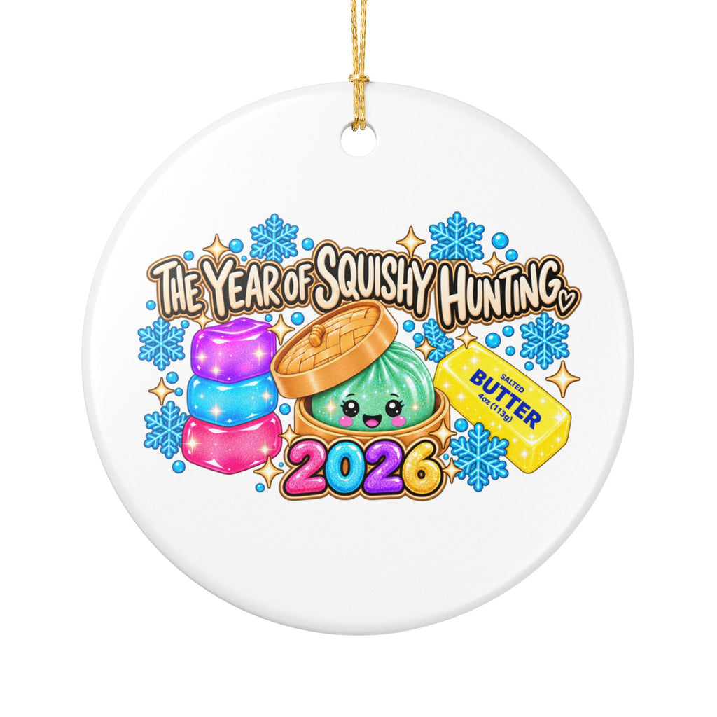 2026 Squishy Hunting Ceramic Ornament — 'The Year of Squishy Hunting' Holiday Decoration